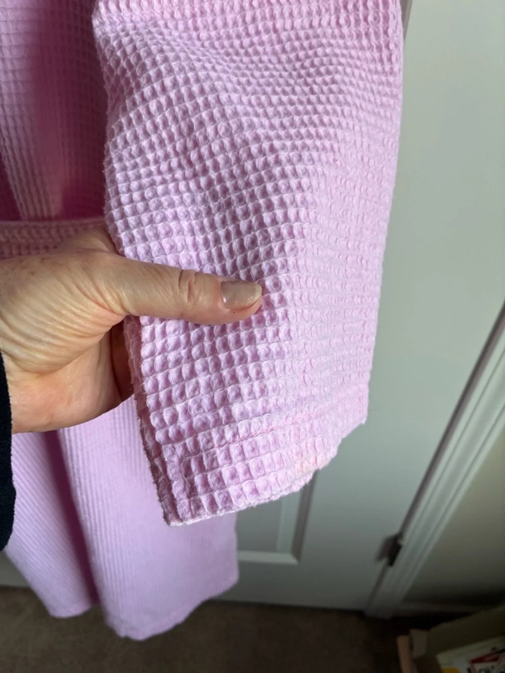 Light Pink Waffle Robe - Picture 3 of 4